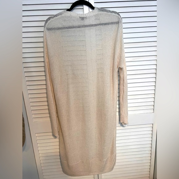 SOLD -Woman's Size Small - Cream Long Cardigan - Picture 3 of 3